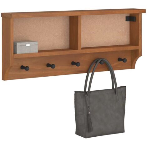 Perchero de pared SANDNES madera maciza de pino 87x12x35 cm vidaXL