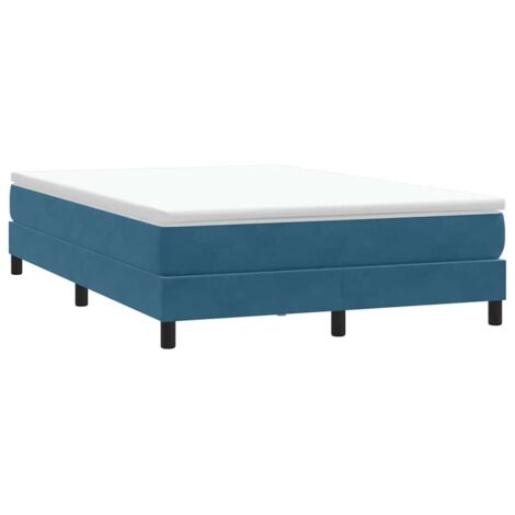 Cama box spring sin colchón terciopelo azul oscuro 160x210 cm vidaXL