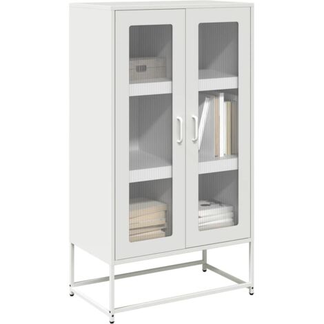 Aparador de acero blanco 68x39x123 cm vidaXL (1/5)
