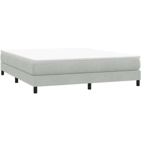 Cama box spring sin colchón terciopelo gris claro 180x210 cm vidaXL