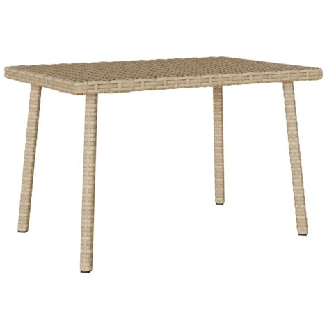 Mesa centro jardín rectangular beige 60x40x37cm ratán sintético vidaXL