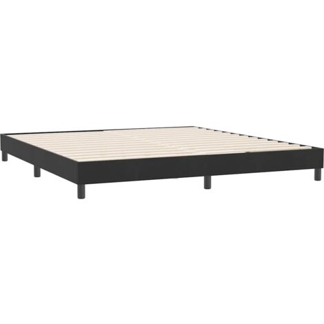Cama box spring sin colchón cuero sintético negro 180x210 cm vidaXL