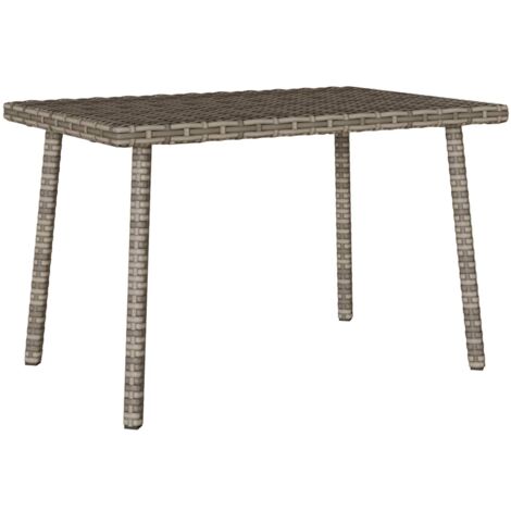 Mesa centro jardín rectangular gris 60x40x37 cm ratán sintético vidaXL