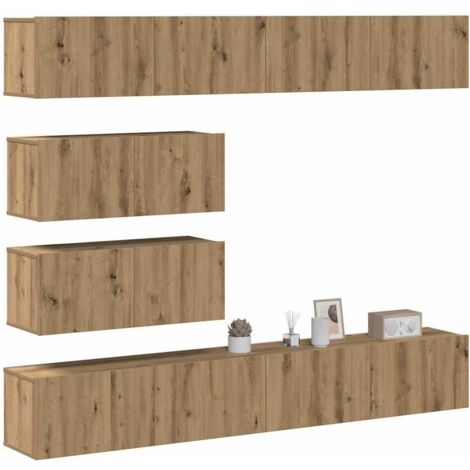 Mueble para TV de pared madera contrachapada artesanal 6 piezas vidaXL (1/5)