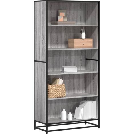 Estantería de madera de ingeniería gris Sonoma 80,5x35x170,5 cm vidaXL