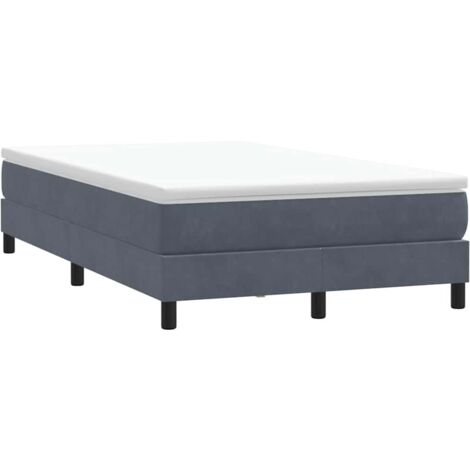 Cama box spring sin colchón gris oscuro terciopelo 120x220 cm vidaXL