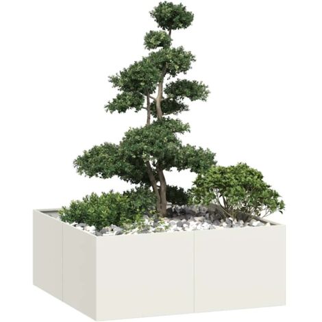 Jardinera acero blanco 100x100x40 cm vidaXL
