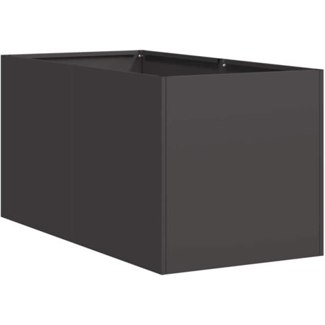 Jardinera de acero laminado en frío negro 40x80x40 cm vidaXL