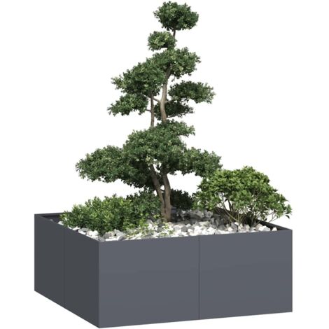 Jardinera acero gris antracita 100x100x40 cm vidaXL