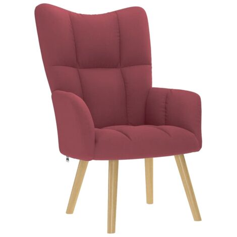 Sillón de relax de tela color rojo tinto vidaXL