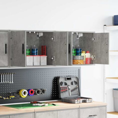 Armarios de pared 2 uds para garaje madera de ingeniería vidaXL