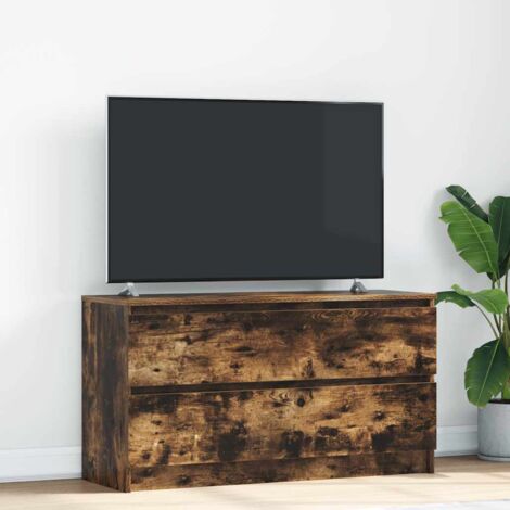 Mueble de TV madera de ingeniería roble ahumado 100x35x54 cm vidaXL