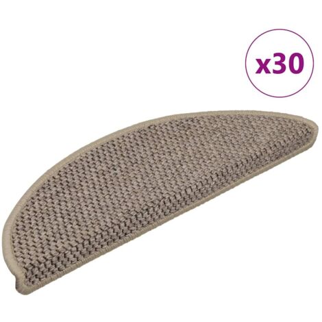 Alfombra autoadhesiva escalera sisal 30 uds beige oscuro vidaXL