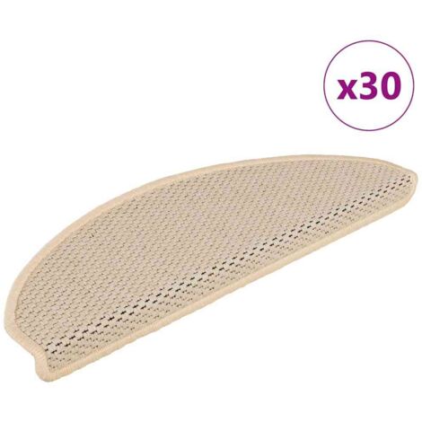 Alfombra autoadhesiva escalera sisal 30 uds 65x21x4 cm Berber vidaXL