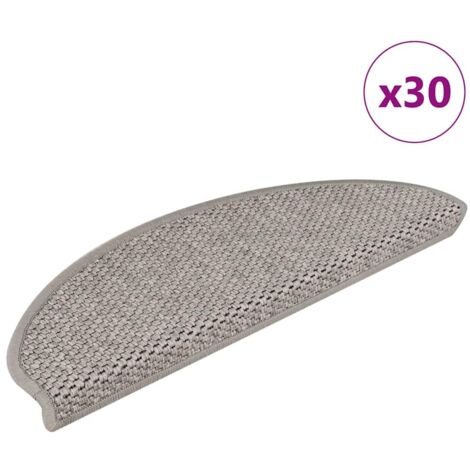 Alfombra autoadhesiva escalera sisal 30 uds 65x21x4 cm plateado vidaXL