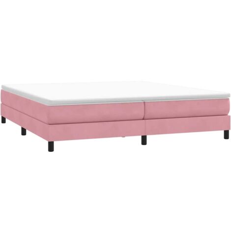 Cama box spring sin colchón terciopelo rosa 200x220 cm vidaXL (1/5)