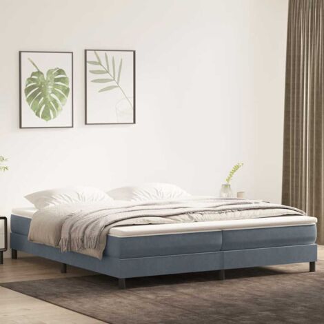Cama box spring con colchón terciopelo gris oscuro 200x220 cm vidaXL