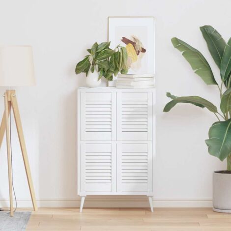 Puerta de armario de lamas 4 uds blanco 39,5x29,5 cm vidaXL