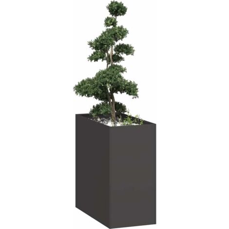 Jardinera acero negro 40x80x80 cm vidaXL