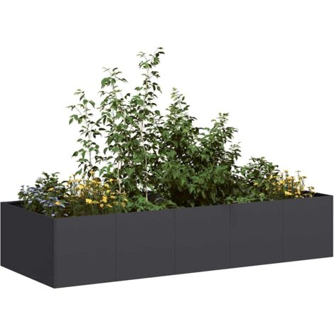 Jardinera de acero laminado en frío negro 200x80x40 cm vidaXL