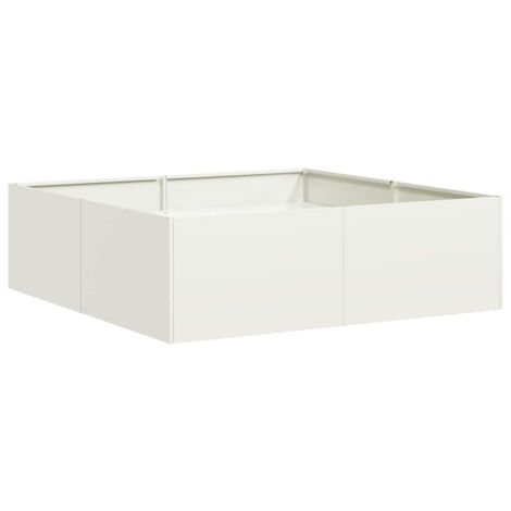 Jardinera acero blanco 100x100x30 cm vidaXL