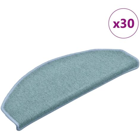 Felpudos para escaleras 30 unidades 65x24x4 cm Azul Mar Semicircular Grande vidaXL