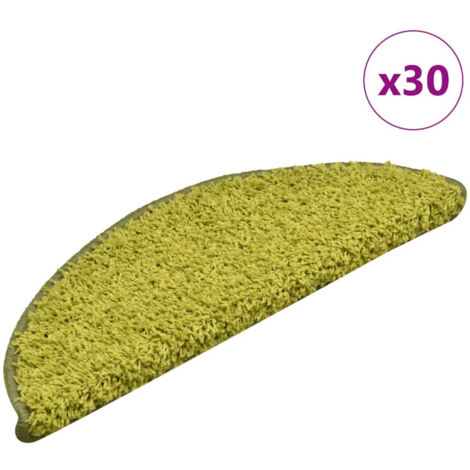 Tapetes para escaleras 30 uds 56x17x3 cm Verde Semicircular vidaXL