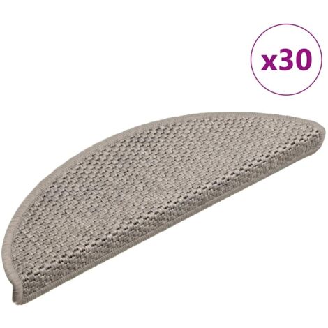 Alfombra autoadhesiva escalera sisal 30 uds 56x17x3 cm plateado vidaXL