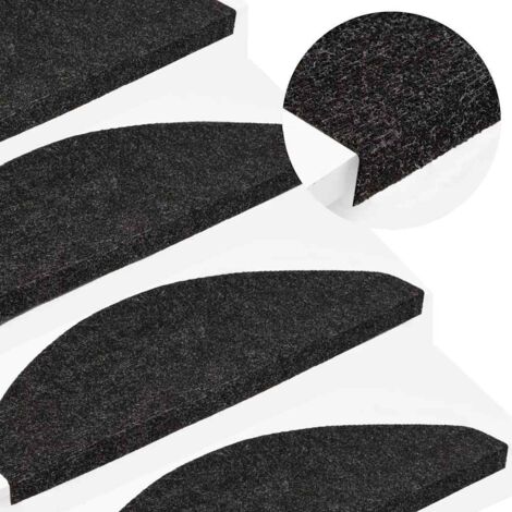 Alfombrilla autoadhesiva escalera 20uds antracita 65x22,5x3,5cm vidaXL