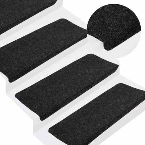 Alfombrilla autoadhesiva escalera 30uds antracita65x24,5x3,5 cm vidaXL