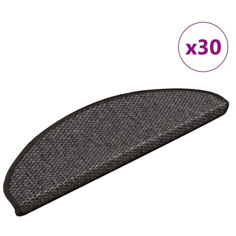 Alfombra autoadhesiva escalera sisal 30 uds 65x21x4cm antracita vidaXL