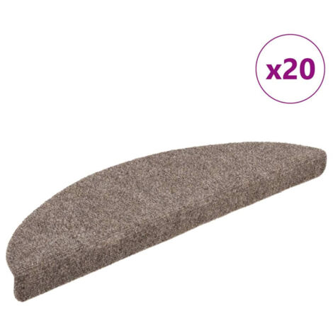 Felpudos autoadhesivos para escaleras, 20 unidades, 56 x 17 x 3 cm, beige, semicirculares vidaXL