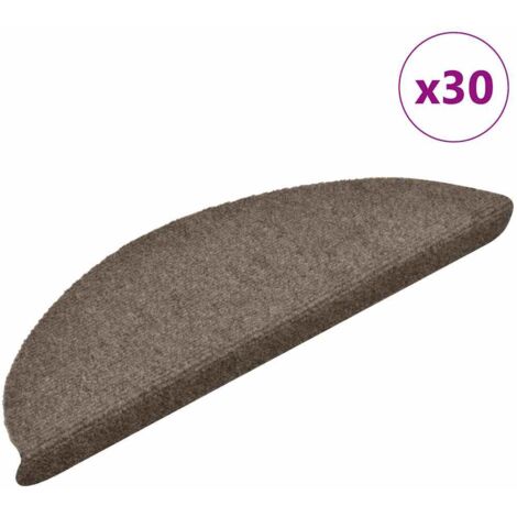 Felpudos autoadhesivos para escaleras, 30 unidades, beige, 56 x 17 x 3 cm, semicirculares vidaXL