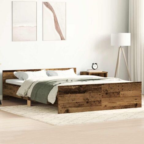 Estructura de cama sin colchón madera de ingeniería envejecida vidaXL