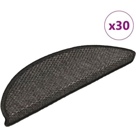 Alfombra autoadhesiva escalera sisal 30 uds antracita vidaXL