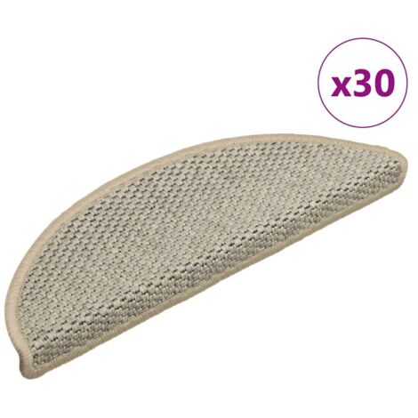 Alfombra autoadhesiva escalera sisal 30 uds verde claro vidaXL