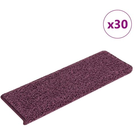 Felpudos para escaleras (30 unidades, 65 x 21 x 4 cm, color morado oscuro, borde rectangular) vidaXL
