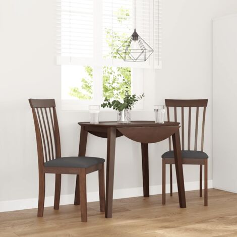 Sillas de comedor con cojines 2 uds madera maciza marrón caucho vidaXL