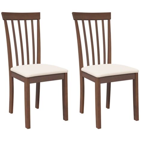 Sillas de comedor con cojines 2 uds madera maciza marrón caucho vidaXL