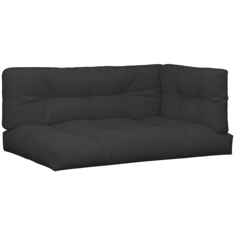 Cojines para palets 3 piezas tela negro vidaXL