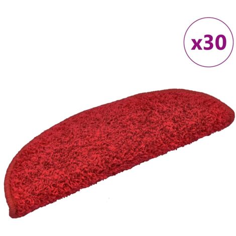 Felpudos para escaleras (30 unidades, 65 x 21 x 4 cm), color rojo, semicirculares, grandes vidaXL