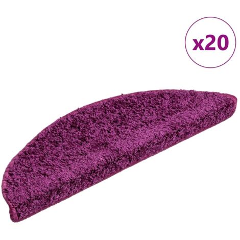 Felpudos para escaleras (20 unidades, 56 x 17 x 3 cm, violeta, semicirculares) vidaXL
