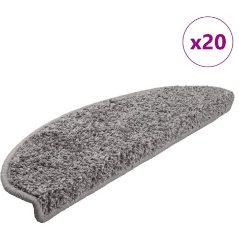 Felpudos para escaleras 20 unidades 65x21x4 cm Gris Semicircular Grande vidaXL