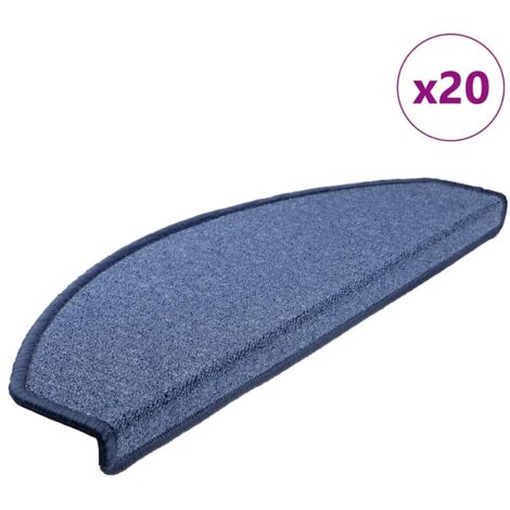 Alfombrillas para escaleras 20 unidades 65x24x4 cm Azul Semicircular Grande vidaXL