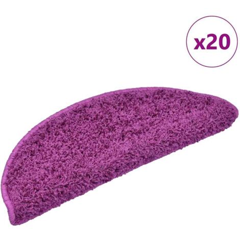 Felpudos para escaleras 20 unidades 65x21x4 cm violeta semicircular grande vidaXL