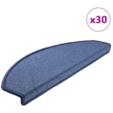 Alfombrillas para escaleras 30 unidades 65x24x4 cm Azul Semicircular Grande vidaXL