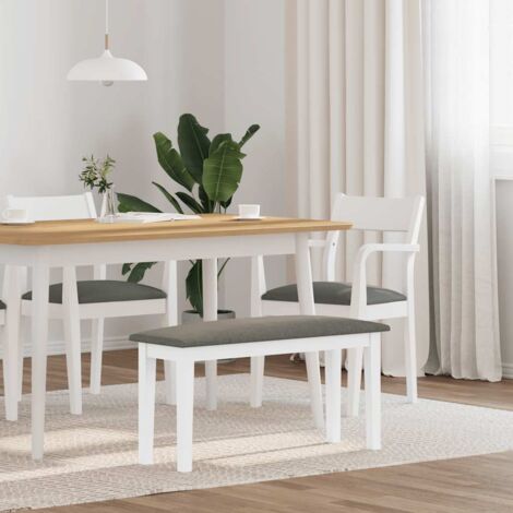 Banco 90 cm madera maciza caucho blanco vidaXL