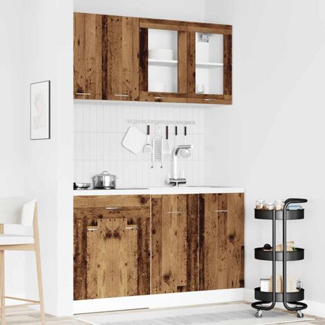 Conjunto de armarios de cocina de 4 piezas "Lyon" de, madera de ingeniería antigua vidaXL