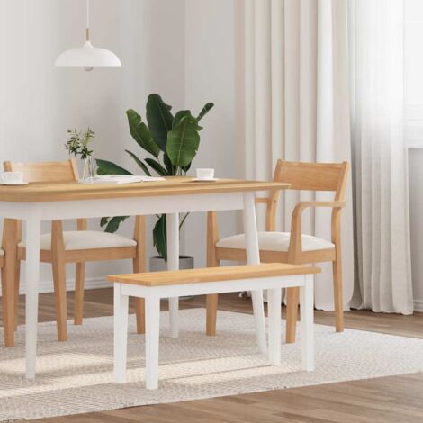 Banco 90 cm Madera Maciza Caucho vidaXL (1/5)