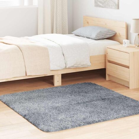Alfombra de pelo largo NAVARRA gris claro 120x120 cm poliéster vidaXL (1/5)